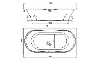 Ванна акрилова Vagnerplast Briana 185x90 см (VPBA185BRI2X-01)