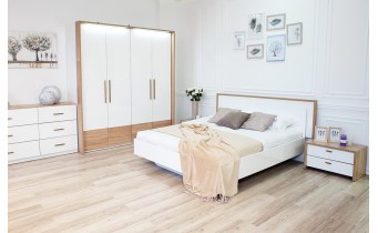 Двоспальне ліжко Embawood Verona / Верона 160x200, Дуб сонома/білий (EW2) Двоспальне ліжко Embawood Verona / Верона 160x200, Дуб сонома/білий (EW2)