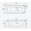 Ванна акрилова пряма Excellent Oceana Slim 170x75 см, Чорна матова / Black Matt, під забудову, пєдестал, бортик 18 мм Ванна акрилова пряма Excellent Oceana Slim 170x75 см, Чорна матова / Black Matt, під забудову, пєдестал, бортик 18 мм