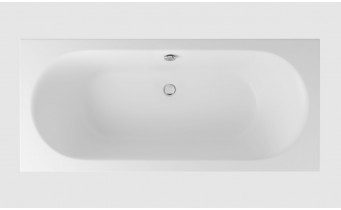 Ванна акрилова пряма Excellent Oceana Slim 160x75 см, Білий матовий / White mat, під забудову, пєдестал, бортик 18 мм