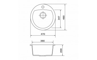 Кухонна мийка Granado Ronda 470x490 мм, white (2205)