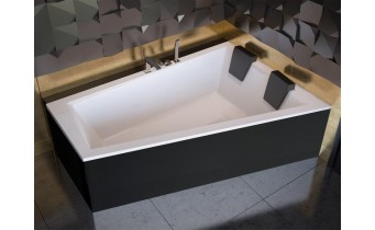 Панель для ванни Besco Intima Duo 170 R/L, Black / Чорна, фронтальна + бічна + кріплення до обох панелей, екран для ванни (OAID-170-NSC)