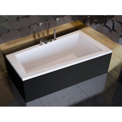 Ванна акрилова Besco Intima 160x90 R, асиметрична + чорна панель (WAIT-160-NP-BL)