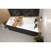 Ванна акрилова для двох осіб Besco Intima Duo 170x125 R, Правостороння, асиметрична + два чорних підголівника + посилені ніжки (WAID-170-NP-BL-NG)