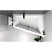 Ванна акрилова для двох осіб Besco Intima Duo 180x125 R, Правостороння, асиметрична з білою панеллю + посилені ніжки + сифон (система зливу) (WAID-180-NP-WH-SF)