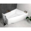 Ванна акрилова для двох осіб Besco Intima Duo 180x125 R, Правостороння, асиметрична з білою панеллю + посилені ніжки + сифон (система зливу) (WAID-180-NP-WH-SF)