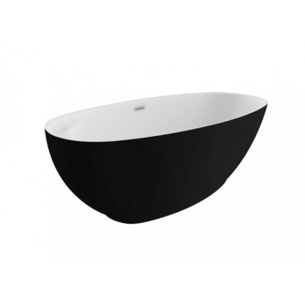 Окремостояча ванна Polimat KIVI 165x75, чорна матова + ніжки (00473)