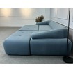Кутовий великий диван розкладний Joker / Джокер, кут Г, диван для щоденного сну, диван у вітальню, сірий з відтінком синього, повністю диван (перед, задня спинка, спальне місце) в основній преміальній тканині