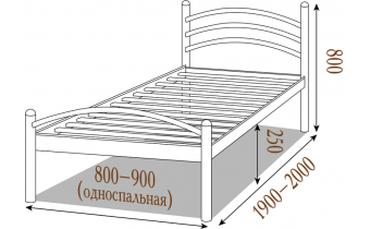 Односпальне ліжко Метал-дизайн Маргарита 90x190 (MT-DO-MR3)