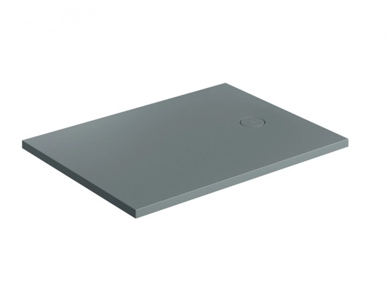 Душовий піддон, камяний Omnires Aquarock M+ 90x120 см, антиковзкий, прямокутний, Попелясто сірий матовий