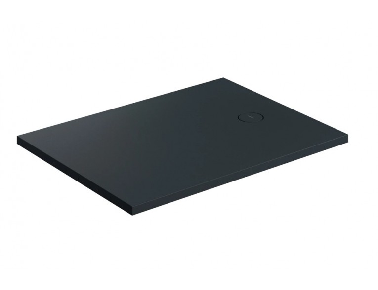 Душовий піддон, камяний Omnires Aquarock M+ 90x120 см, антиковзкий, прямокутний, Чорний матовий