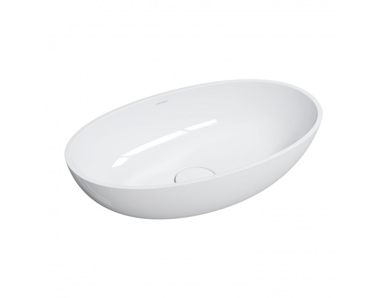 Умивальник на стільницю Omnires Shell M+ 60x35 см, білий глянцевий (SHELLUNBP)