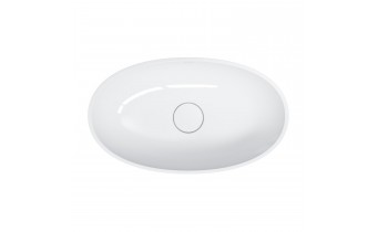 Умивальник на стільницю Omnires Shell M+ 60x35 см, білий глянцевий (SHELLUNBP)