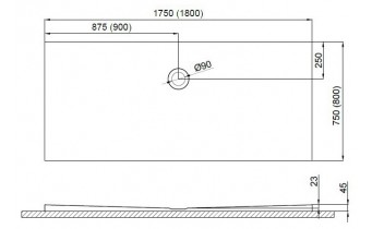 Душовий піддон Polimat Pacyfik 180x80 (00322)