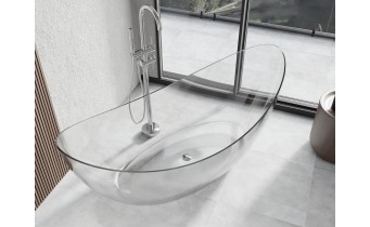 Окремостояча ванна прозора овальна Vea 180x80x75 см, Transparent - прозора ванна