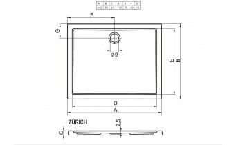 Душовий піддон Riho Zurich 274 1200х800, білий (DA74)