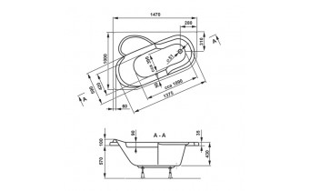 Ванна акрилова Vagnerplast Selena 147x100 см R, Правостороння (VPBA141SEL3PE-01)