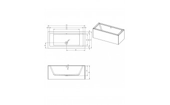 Акрилова ванна Riho Lugo Plug & Play 170x75 R, пряма + ніжки (BD61005)