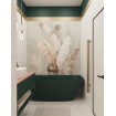 Окремостояча пристінна ванна з штучного каменю Water Stone Dea Wall / Діа Волл 163x82x59 см, Зелена глянцева, суцільнолита, клапан клік-клак колір ванни