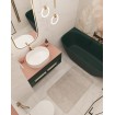 Окремостояча пристінна ванна з штучного каменю Water Stone Dea Wall / Діа Волл 163x82x59 см, Зелена глянцева, суцільнолита, клапан клік-клак колір ванни
