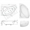 Ванна акрилова Besco Ada 140x90 L, асиметрична (WAA-140-NL) Ванна акрилова Besco Ada 140x90 L, асиметрична (WAA-140-NL)
