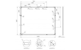 Прямокутне дзеркало у ванну Elita Rama 100/80 Black 19 мм, 100x80x2 см (167583)