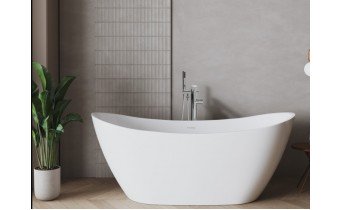 Підлоговий змішувач для окремостоячої ванни Invena Glamour / Гламур 101,5 см, з лійкою, хромований (BW-02-W01-V)