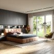 Двоспальне ліжко WoodSoft Bergamo з підйомним механізмом 120x200, ясень (Bergamo120200PM)