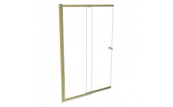 Душова шторка на ванну Besco Easy Slide Gold / колір золота 1000x1500 мм, на 2 секції, розсувні, відкривана 180 градусів, прозоре скло (PESG-2S)