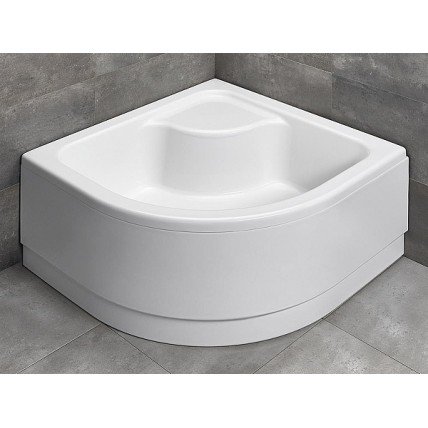 Душовий піддон напівкруглий глибокий Radaway Indos A 80x80x41,5 см, білий, з місцем для сидіння (SIA8080-01)