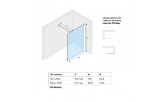 Стінка бокова EXCELLENT Walk-In (KAAC.1506.900.LP)