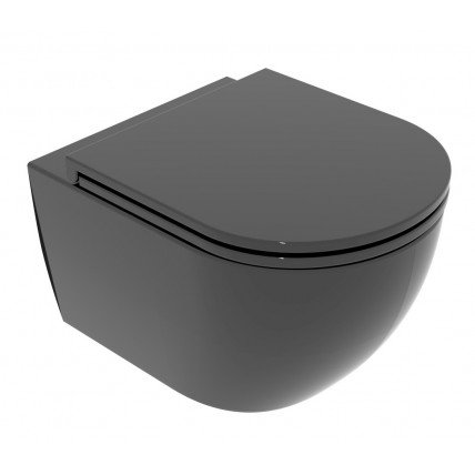 Підвісний унітаз GSG LIKE XXS 48,5 см Smart Clean glossy Black (LKWCSOXXS002)