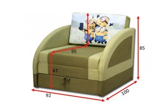 Дитячий диван розкладний 92 x 100 см, Magic / Магік Мультик Angry Birds, принт мультика та колір дивану можна обрати (VK011)