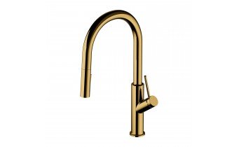 Високий змішувач для кухні Omnires Bend, золотий (BE6455GL) Високий змішувач для кухні Omnires Bend, золотий (BE6455GL)