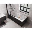 Ванна акрилова Besco Quadro 170x75, пряма + чорна панель (WAQ-170-PK-BL)