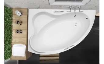 Ванна акрилова Besco Ada 140x90 L, Лівостороння з ручками, асиметрична