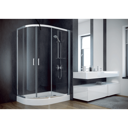 Душова кабіна асиметрична півкругом Besco Modern 120x90x190 см, прозоре скло (MA-129-190-C)