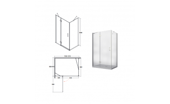 Душова кабіна Besco Viva 120x90x195 L , прозоре скло (VPL-129-195C)