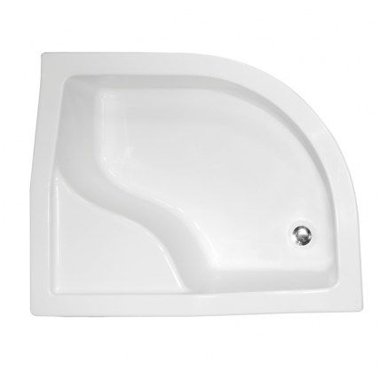 Душовий піддон глибокий акриловий, асиметричний Besco Maxi 100x80 см, R (BAM-100-NP)
