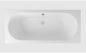 Ванна акрилова пряма Excellent Oceana Slim 160x75 см, Білий матовий / White mat, під забудову, пєдестал, бортик 18 мм