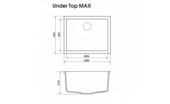 Кухонна мийка Granado Under Top Max 535x435 мм, white (3005)