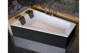 Панель для ванни Besco Intima Duo 170 R/L, Black / Чорна, фронтальна + бічна + кріплення до обох панелей, екран для ванни (OAID-170-NSC)