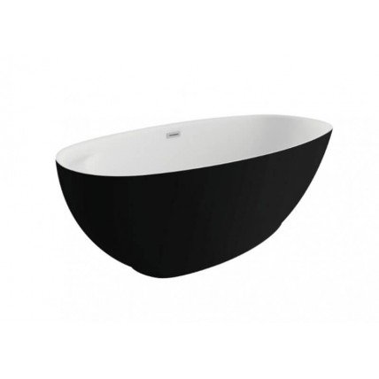 Окремостояча ванна Polimat KIVI 165x75, чорна матова + ніжки (00473)