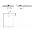 Душовий піддон, камяний Omnires Aquarock M+ 90x120 см, антиковзкий, прямокутний, Чорний матовий