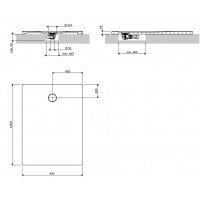 Душовий піддон, камяний Omnires Aquarock M+ 90x120 см, антиковзкий, прямокутний, Білий матовий