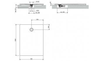 Душовий піддон, камяний Omnires Aquarock M+ 90x120 см, антиковзкий, прямокутний, Бежевий матовий