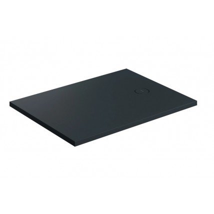 Душовий піддон, камяний Omnires Aquarock M+ 90x120 см, антиковзкий, прямокутний, Чорний матовий