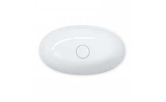 Умивальник на стільницю Omnires Shell M+ 60x35 см, білий глянцевий (SHELLUNBP)
