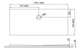 Душовий піддон Polimat Pacyfik 180x80 (00322)