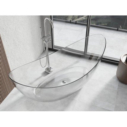 Окремостояча ванна прозора овальна Vea 180x80x75 см, Transparent - прозора ванна